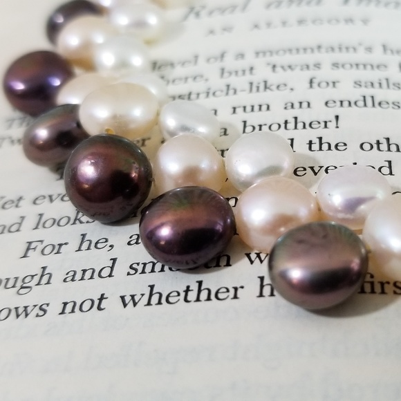 {nwt} Cultured Saltwater Pearl Statement Necklace - Picture 2 of 5